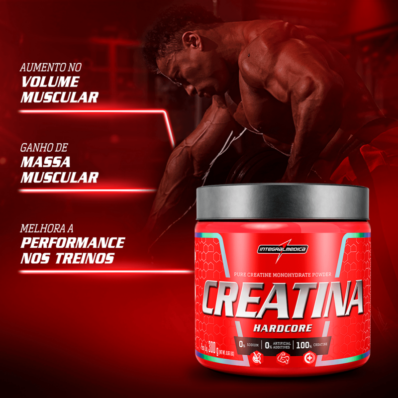 CREATINA 100% PURA HARDCORE (300g) - INTEGRALMÉDICA - Image 2