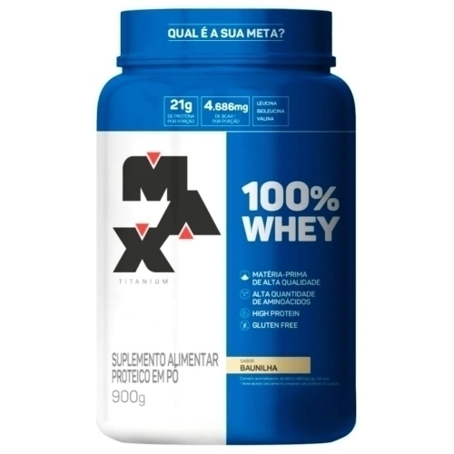 WHEY PROTEIN 100% CONCETRADO (900g) - MAX TITANIUM